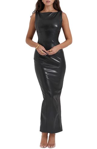 Sahara Sleeveless Faux Leather Dress