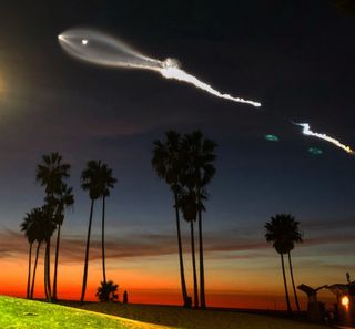SpaceX launched its Falcon 9 rocket from Vandenberg Air Force Base in California on Dec. 22, 2017, with bystanders on the ground getting a gorgeous light show.
