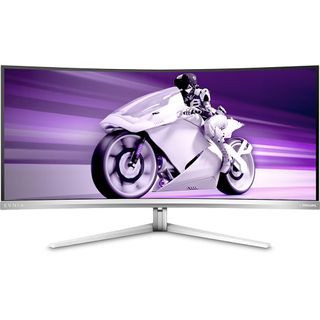 Philips Evnia 34M2C8600 ultrawide monitor on white background