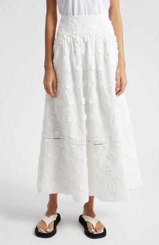 Off White 3d Flower Midi Skirt