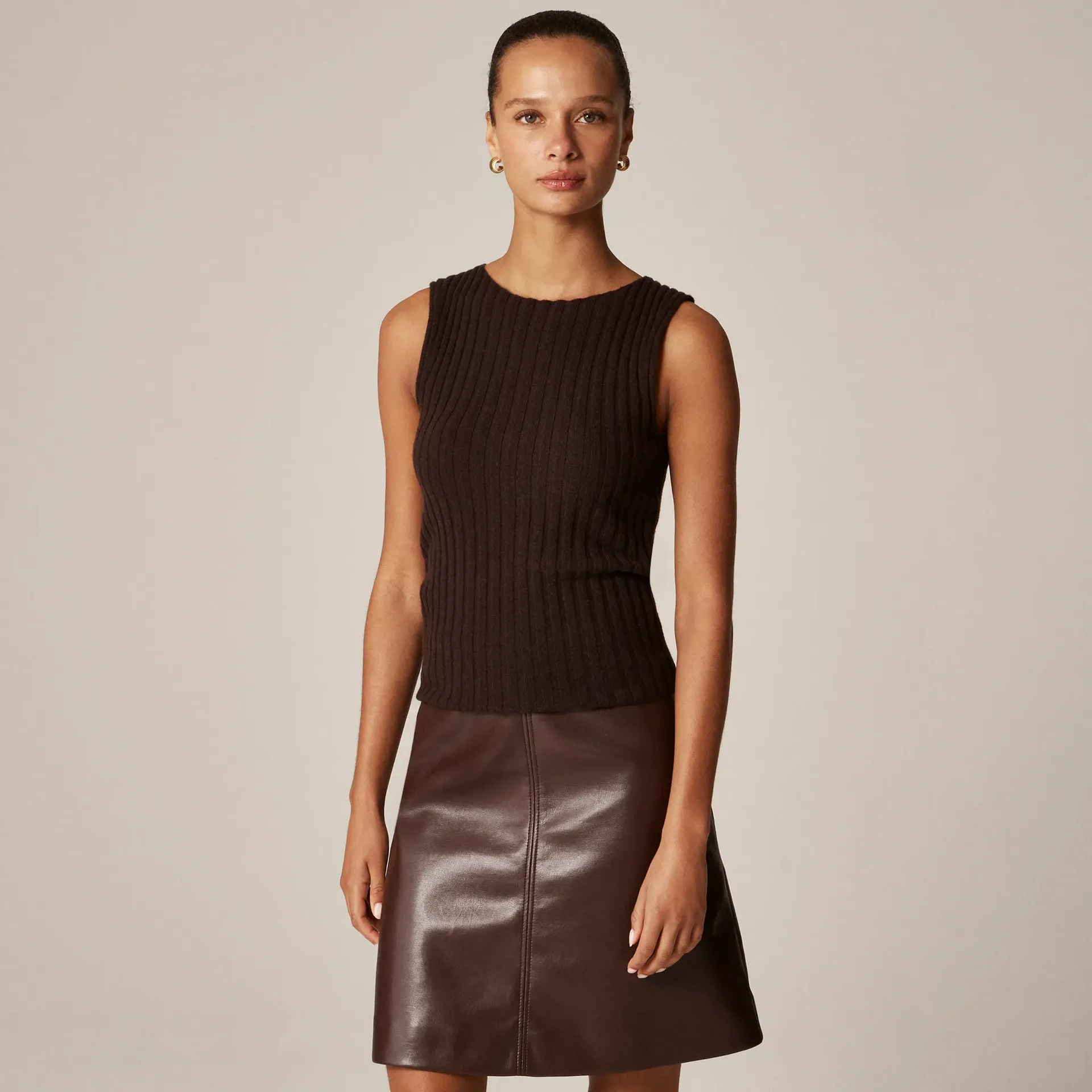 Wide-Rib Cashmere Sweater Shell