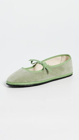 Vibi Venezia Mary Jane Velvet Brigitte Flats