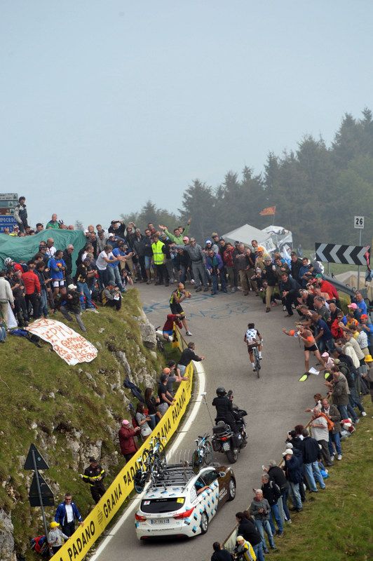 Domenico Pozzovivo riding up Monte Grappa