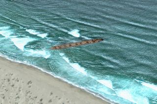 This rusty shipwreck sits on the Skeleton Coast, just north of Ludertiz in Namibia.