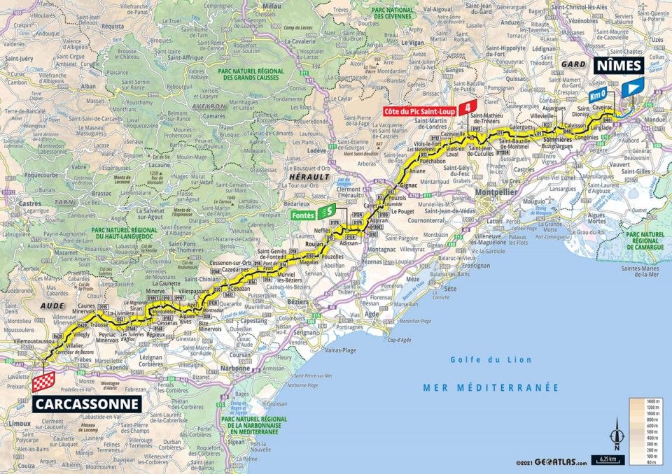 Tour de France 2021 stage 13 profile map