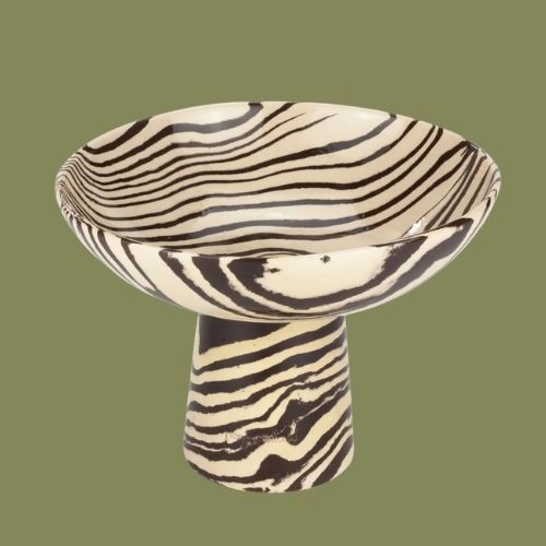 Brown & White Medium Marble Chalice Bowl