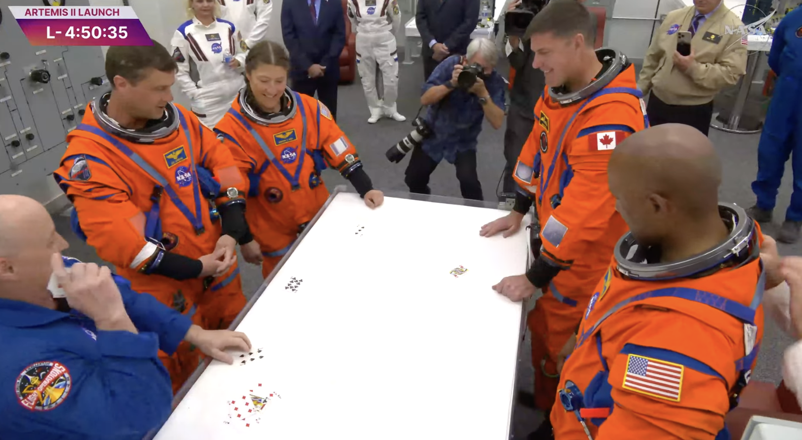 Artemis II crew play cards