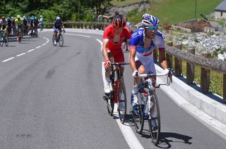 Thibaut Pinot (FDJ) initiates the breakaway with former teammate Arnold Jeannesson (Cofidis)