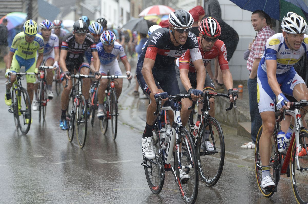The riders brave the tough conditions