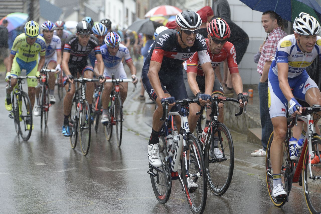 The riders brave the tough conditions