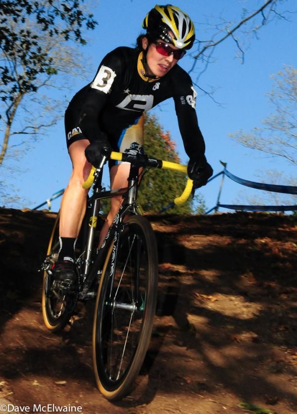 Andrea Smith (Ladies First Racing) riding with the chasers