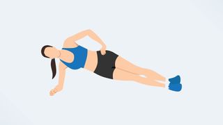 an illo of a woman doing a side plank