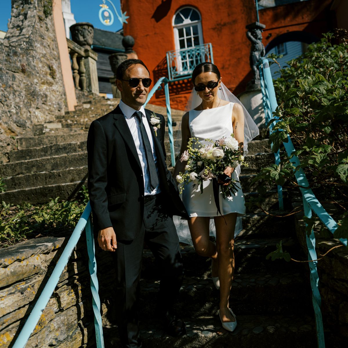 An image of a short wedding dress. 