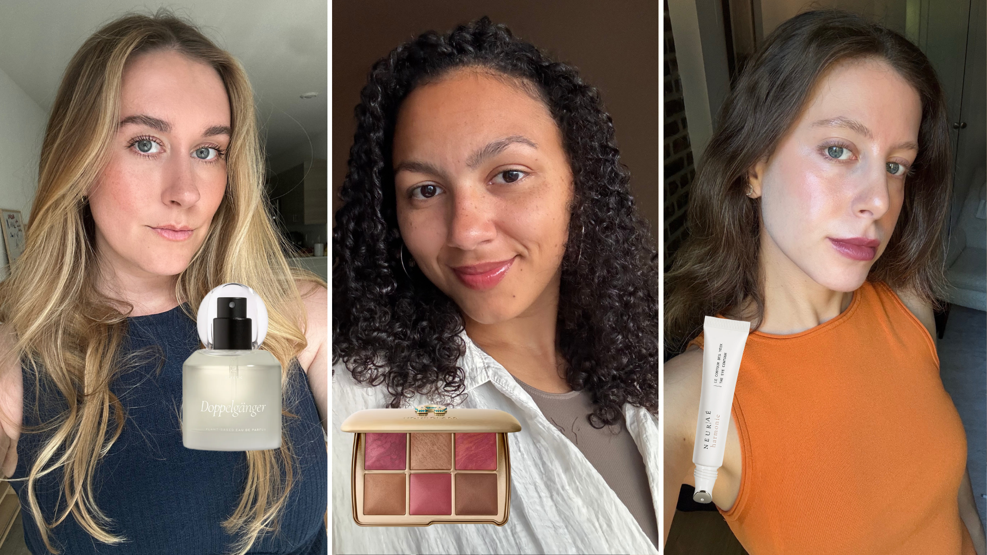 Photo collage of WWW editors and their favorite October beauty products 