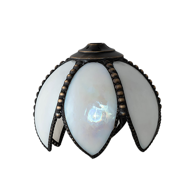 Meyda Lighting Petal Bud 5&#039;&#039; H X 6&amp;quot; W Glass Novelty Lamp Shade ( Screw on ) in White | Wayfair