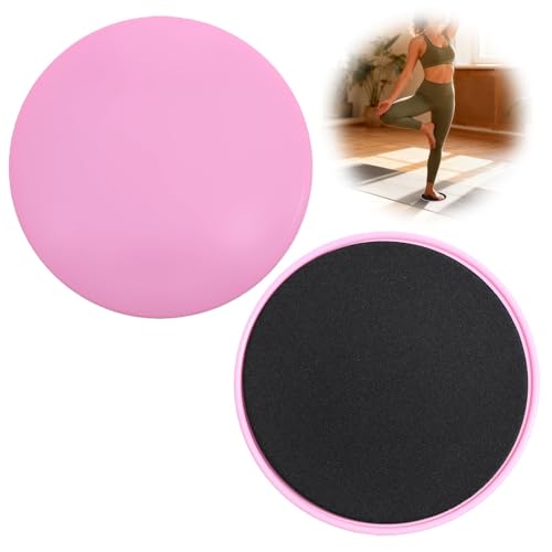 Dual Core Sliders, 2pcs Dual Sided Gliding Discs Core Trainer for Home Fitness Workout Abdominal Full Body Exercises Use on Carpet &amp;amp; Hardwood Floors (pink)
