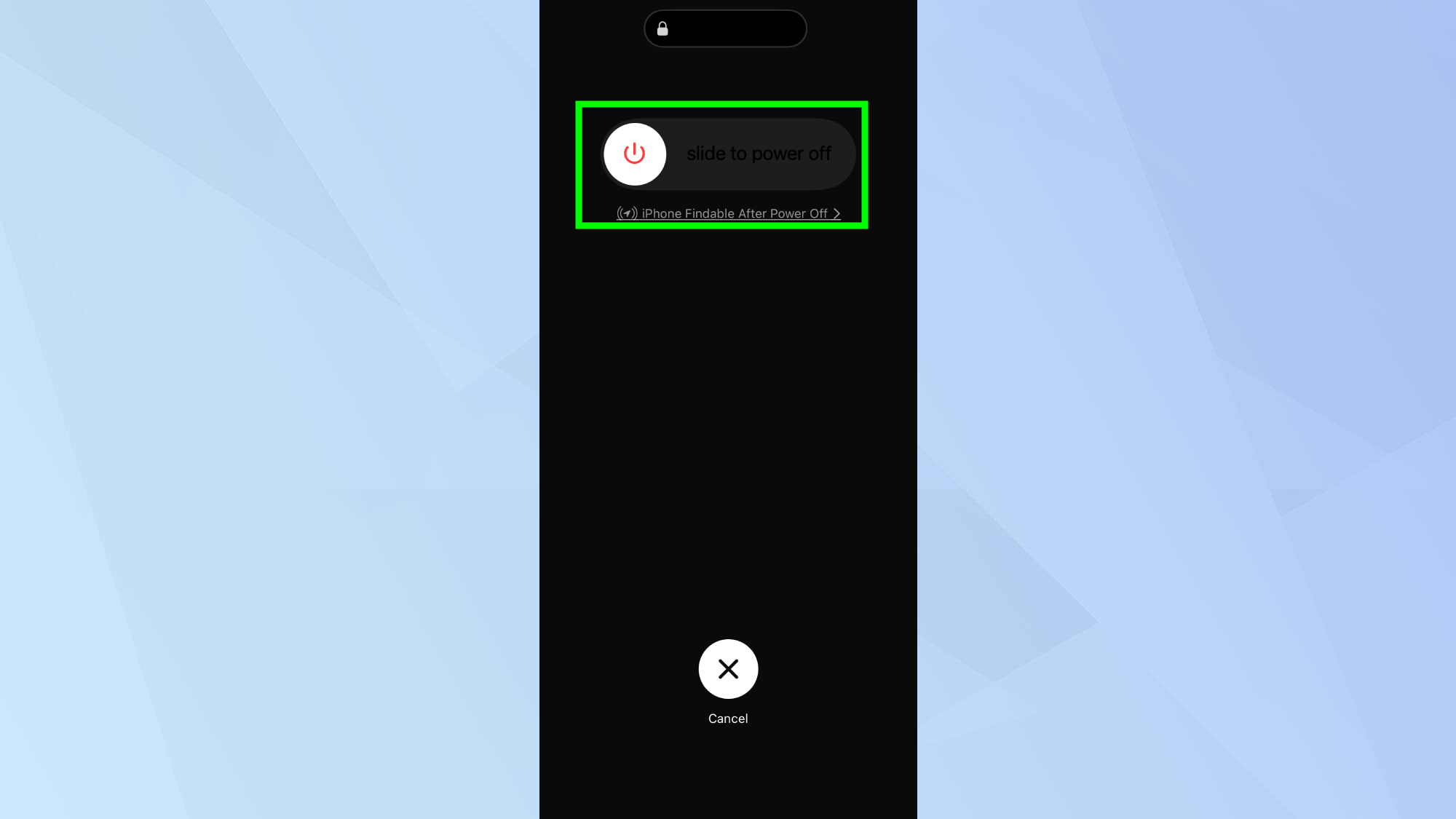 Powering down iPhone