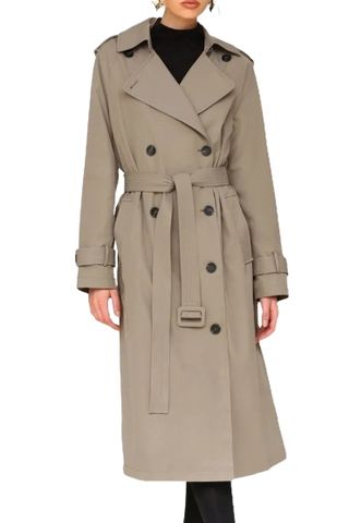 City Relaxed Water Resistant Belted Trench Coat