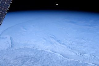 Italian astronaut Luca Parmitano of the European Space Agency snapped this image of a snow-covered Earth on Christmas Eve, Dec. 24, 2019.