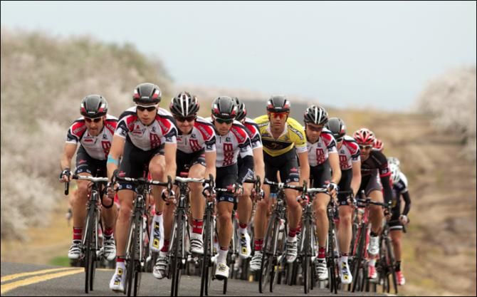 Bissell keeping overall men's leader Phil Gaimon safe.