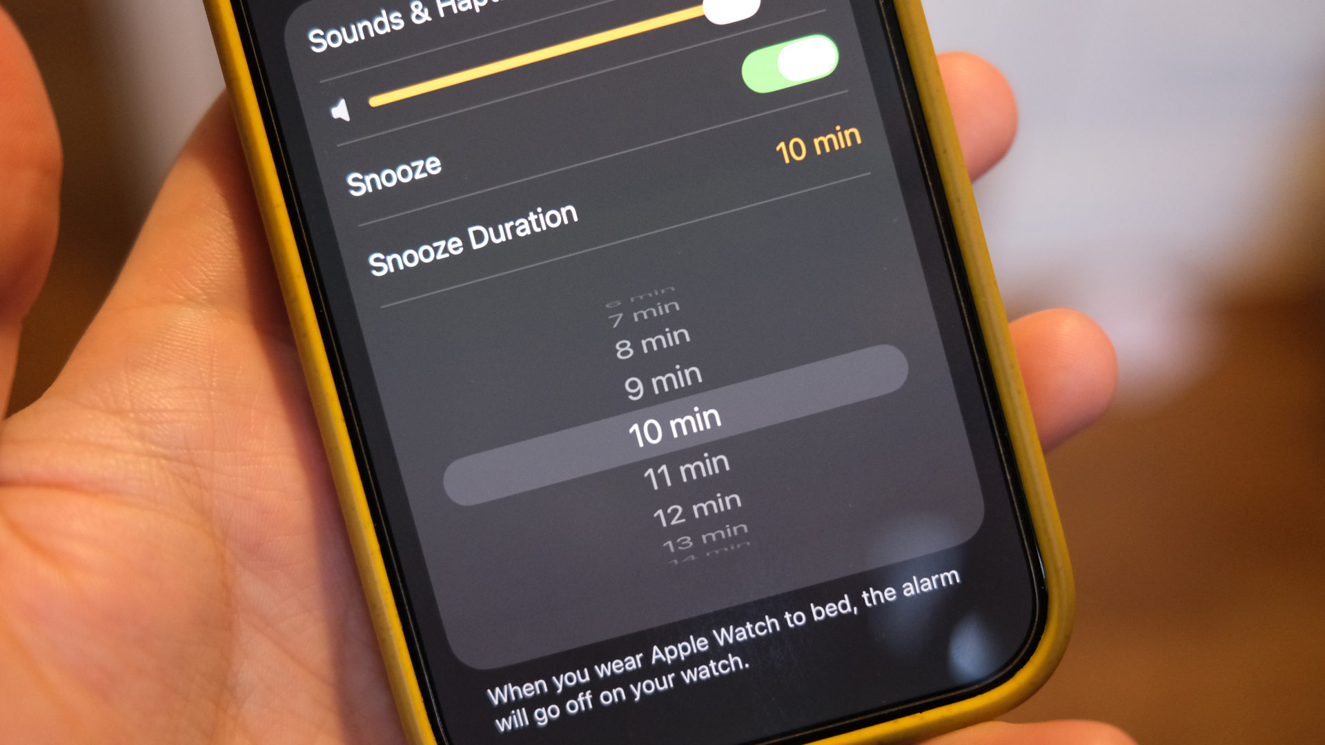 iPhone Change Snooze Duration