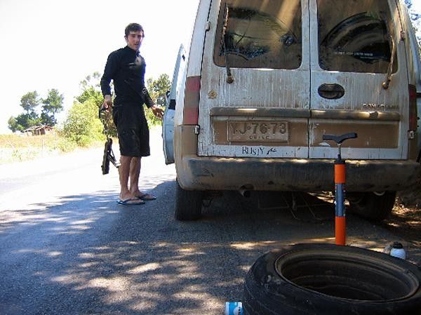 A quick tire change done by Mike.