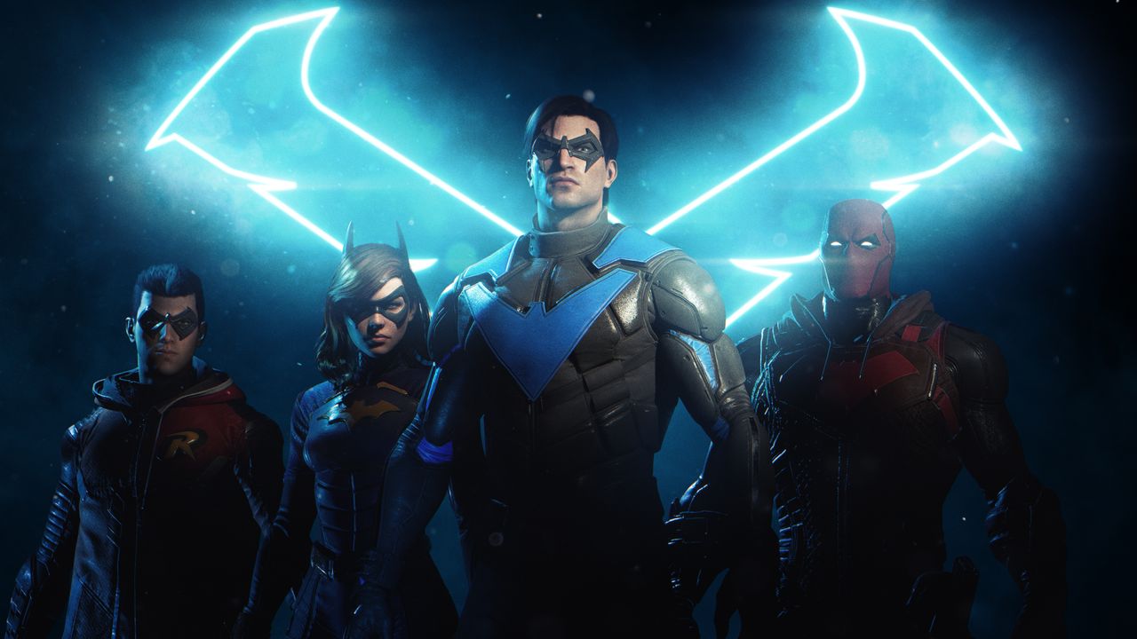 Nightwing, Batgirl, Red Hood and Robin in Gotham Knights