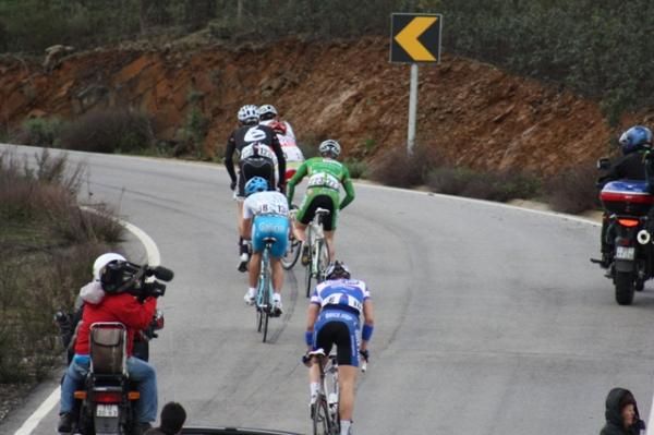 Wouter Weylandt (Quick Step) begins to lose contact