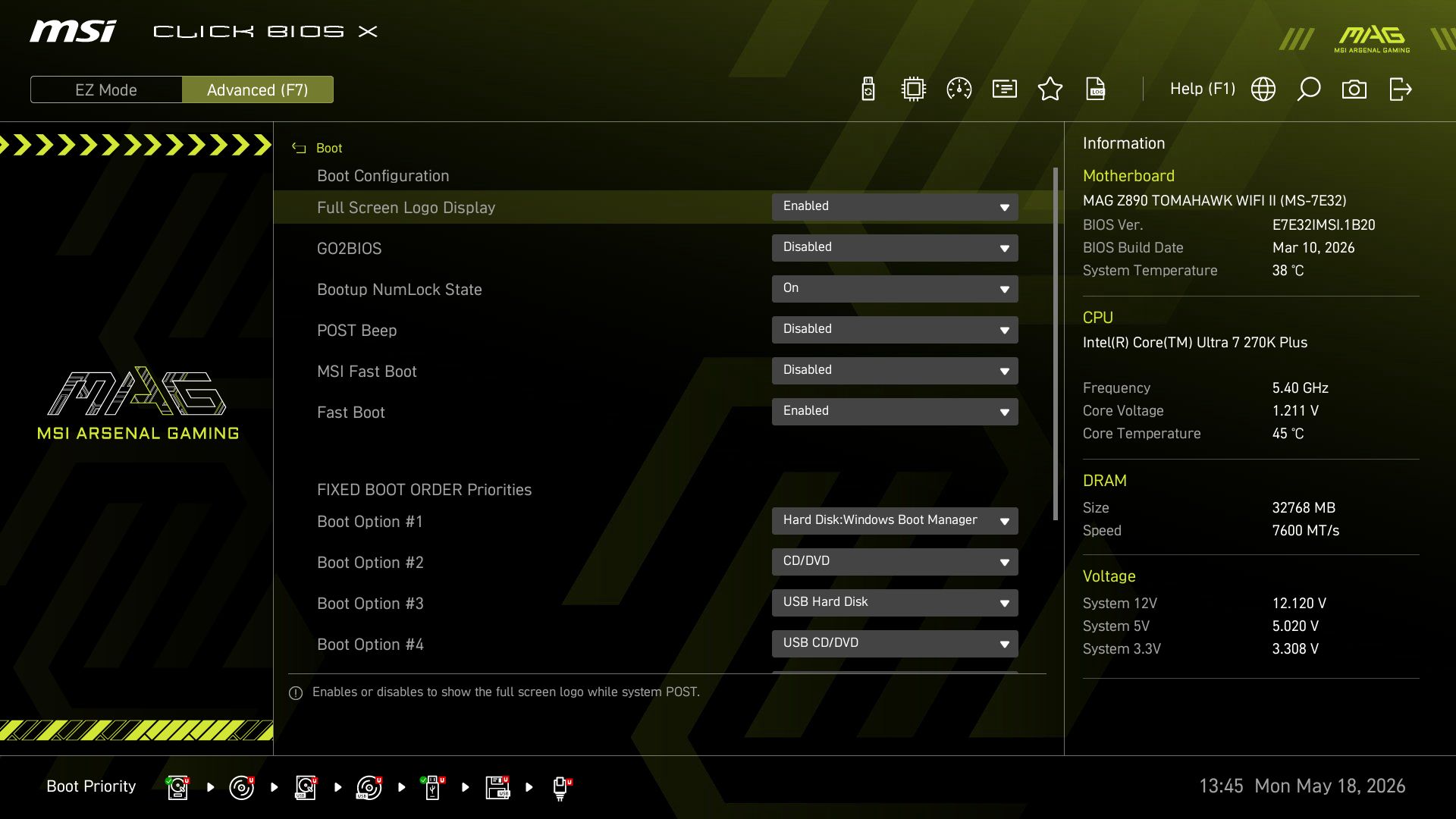 MSI MAG Z890 Tomahawk Wifi II