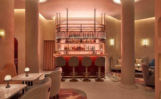 The Red Room in Connaught Bar in London with sophisticated interior