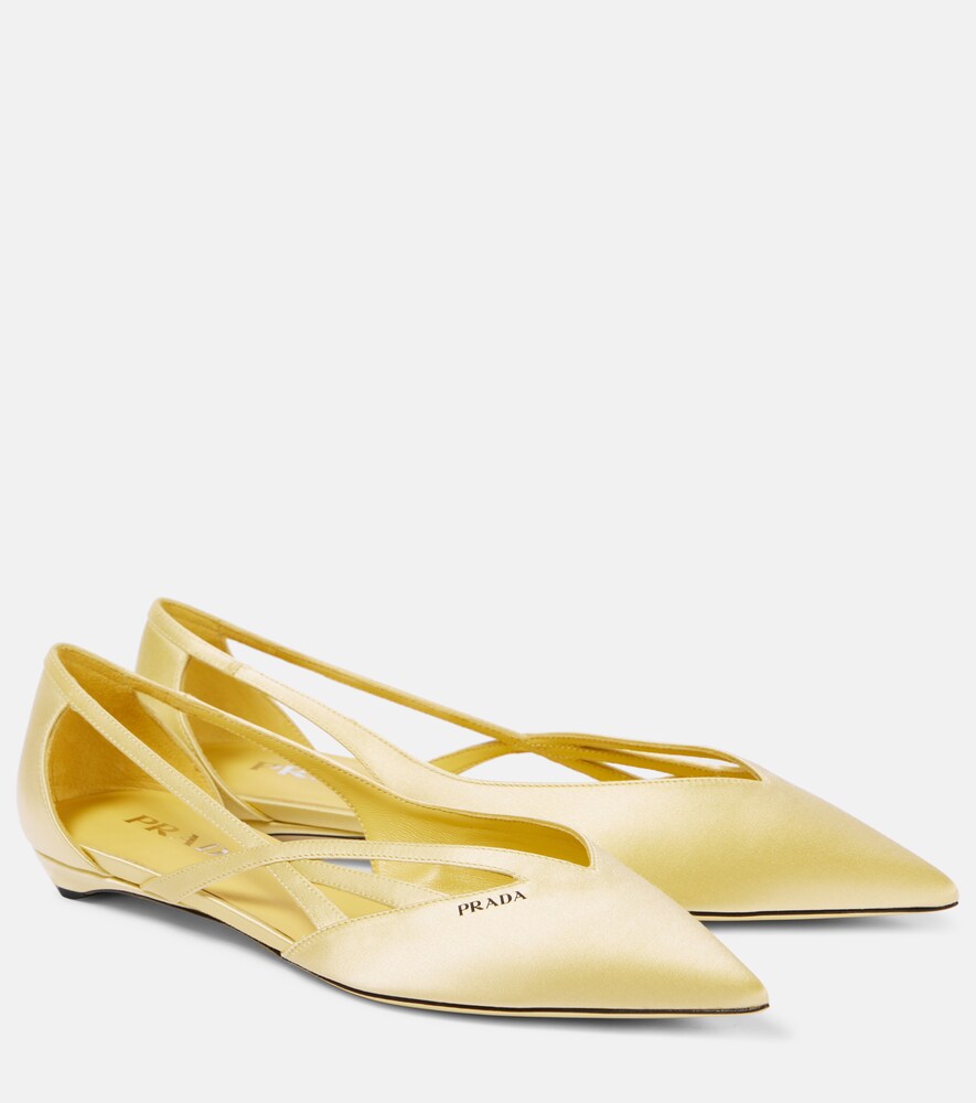 Logo Satin Ballet Flats