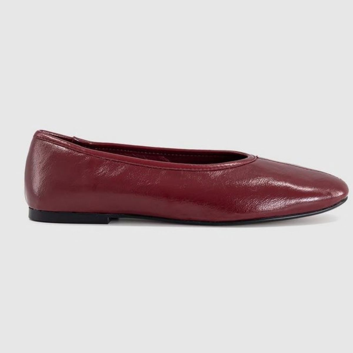 Office red leather flats