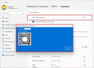 Wi-Fi network password settings