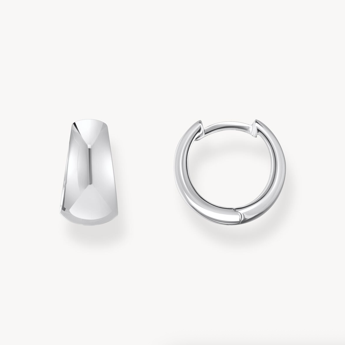 Gold-Plated Classic Hoop Earrings in Chunky, Trapezoidal Shape