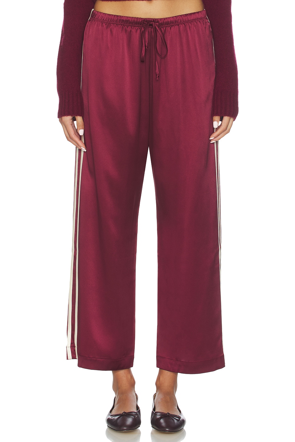 The Silk Stripe Crop Pant