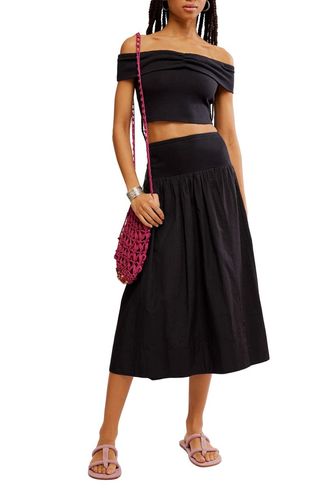 Cooler in Capri Off the Shoulder Top 
Skirt