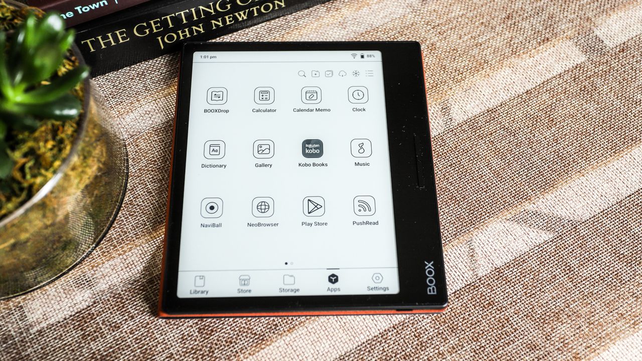 The apps interface on the Onyx Boox Page