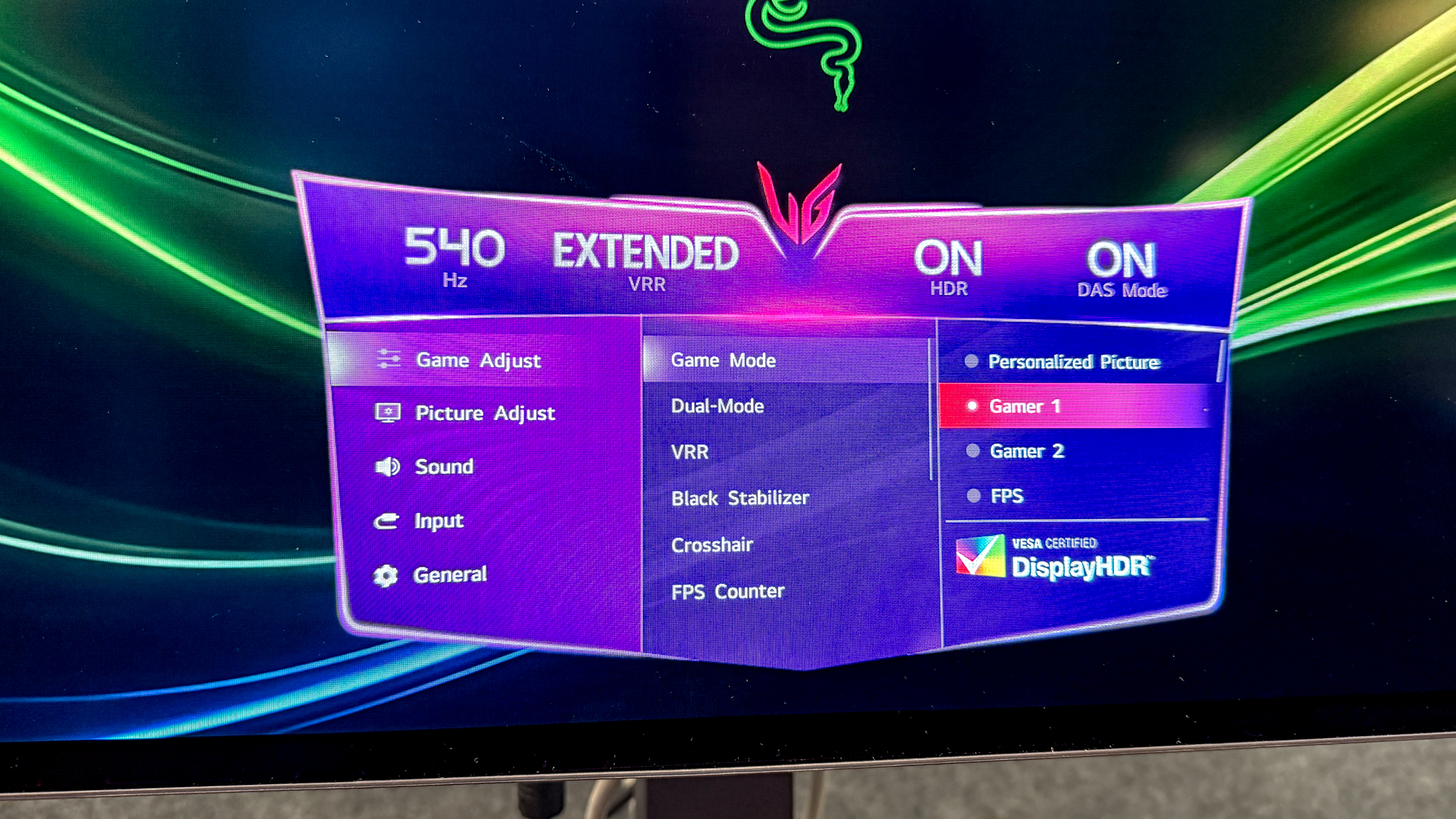 رابط کاربری ال جی UltraGear 27GX790B-B