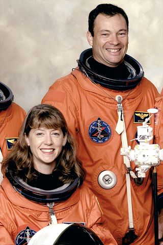 U.S. Astronaut Hall of Fame class of 2020 inductees Pam Melroy and Michael Lopez-Alegria were STS-92 crewmates on what was Melroy's first and Lopez-Alegria's second spaceflight.