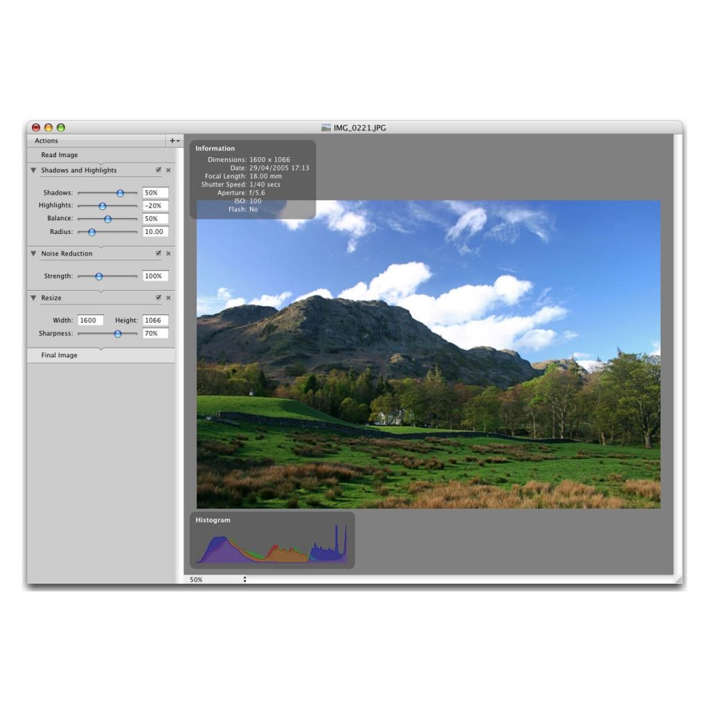 PhotoComplete image: Performing edits within the app.