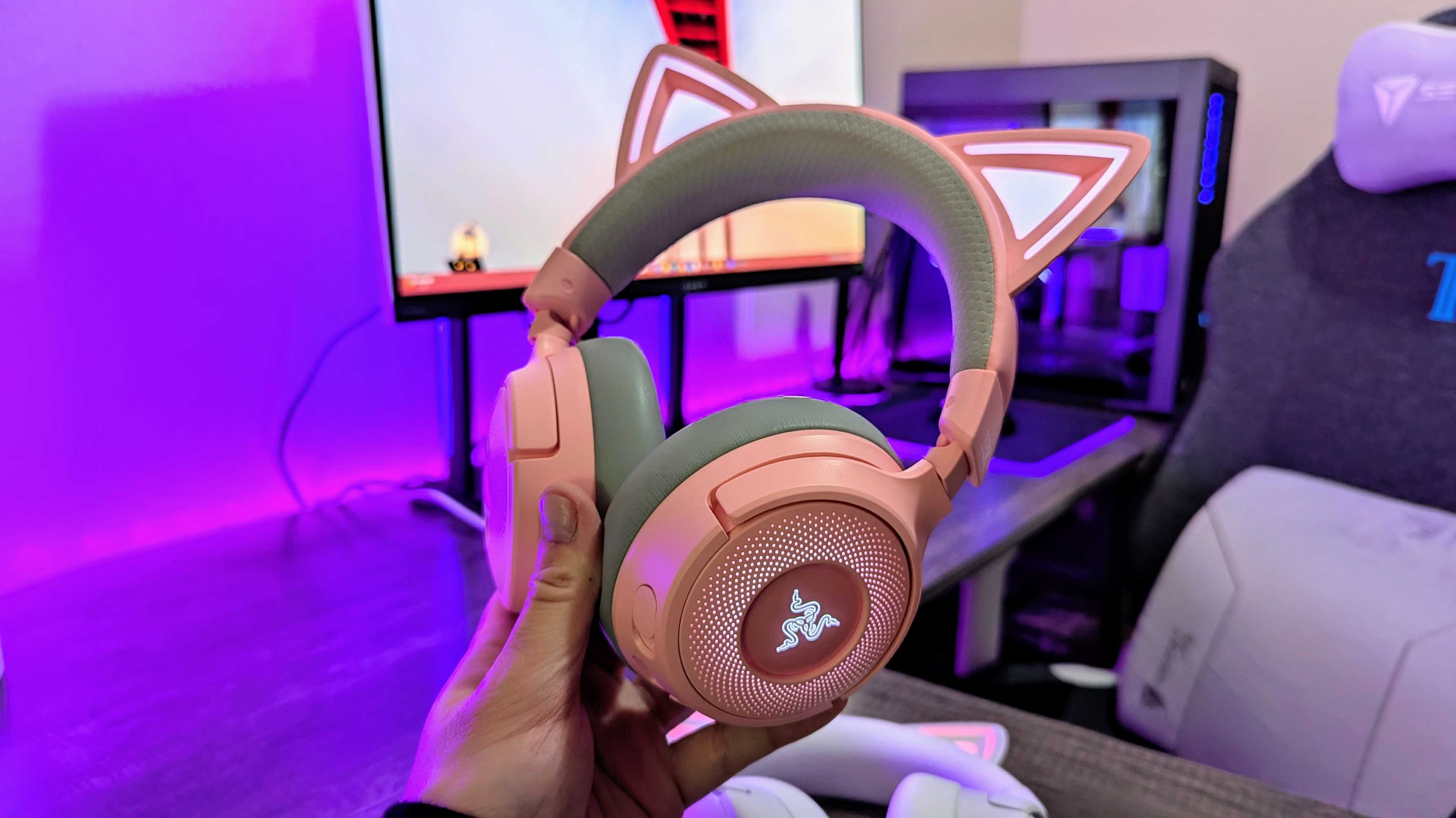 Image of the Razer Kraken Kitty V3 Pro wireless gaming headset.