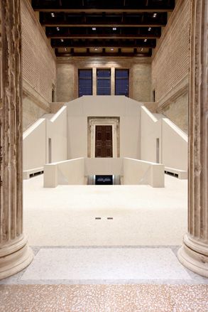 Doorway into large space at Neues Museum, Berlin