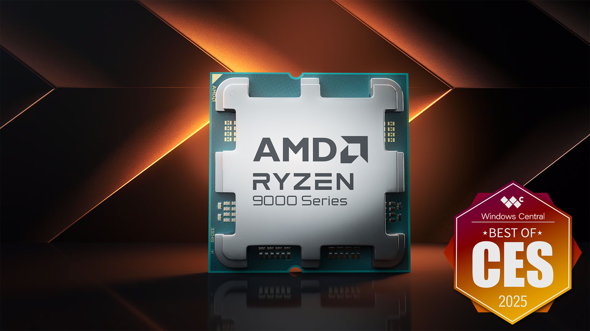 AMD Ryzen 9000 Series processor render unveiled at CES 2025.