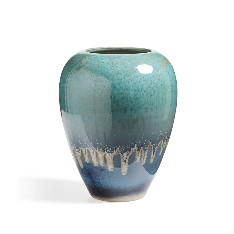 blue glazed vase