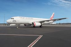 An image of the Airbus A320 parked on the runway