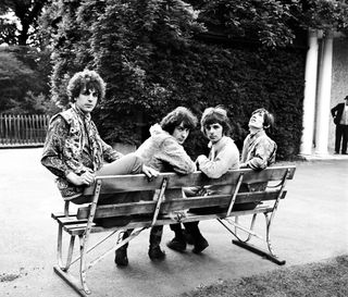 This was Pink Floyd’s first official photo shoot, in Ruskin Park. Although a photographer by trade, Colin Prime’s other love was music, and he worked part time as a disc jockey in the evenings.