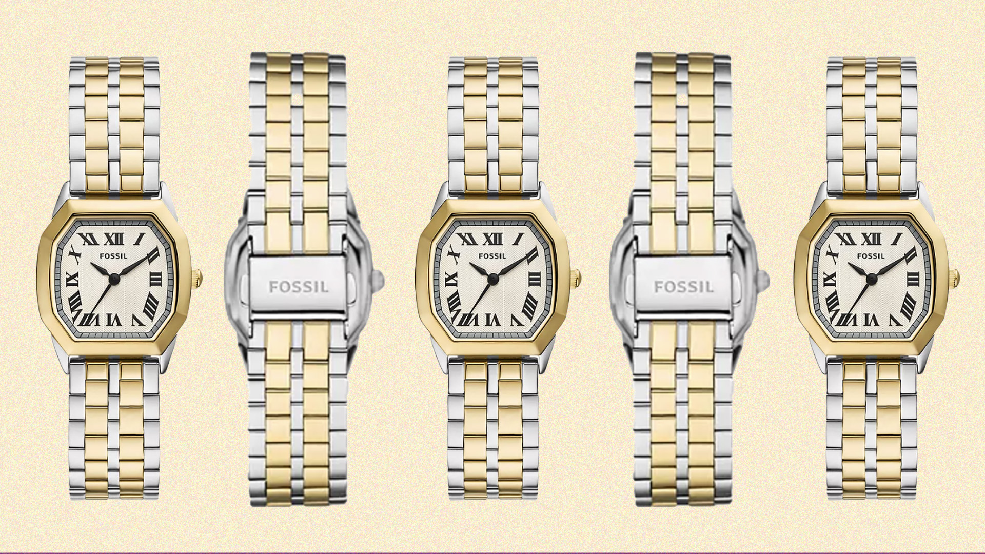 fossil mixed metals harlow watch