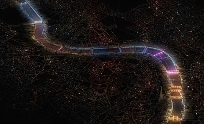 A render of the winning proposal for the Illuminated River competition.