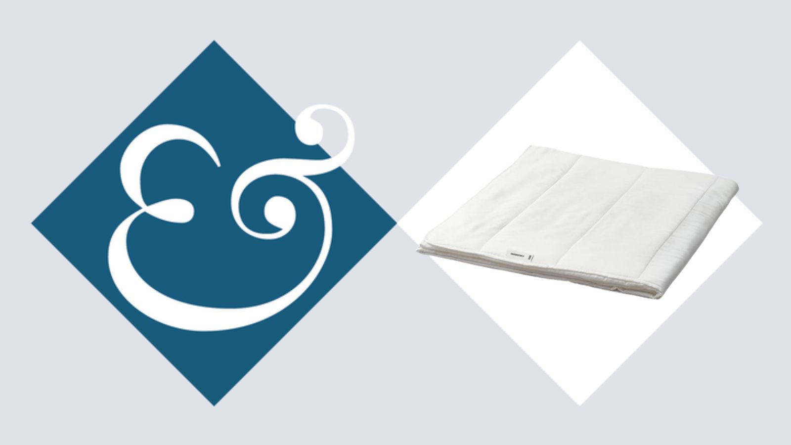 Cooling IKEA GR&Auml;SROTSFLY on Homes &amp; Gardens blue and white ampersand logo background
