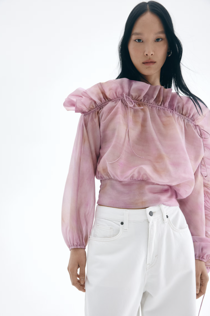 h&amp;amp;m, Frilled one-shoulder blouse